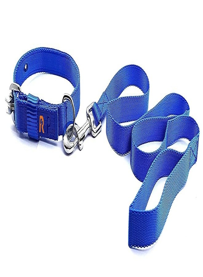 Pups&Pets طقم طوق ومقود من النايلون من Pups&Pets، شريط ناعم قابل للتعديل ومتين، 22 مم، مناسب للكلاب متوسطة الحجم - أزرق - Image 5